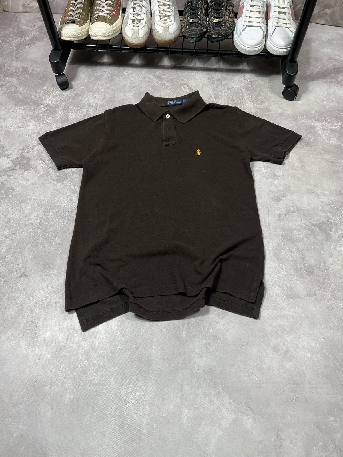 Vintage Vintage Polo Ralph Lauren Brown polo tee Size US S / EU 44-46 / 1 - 2 Thumbnail