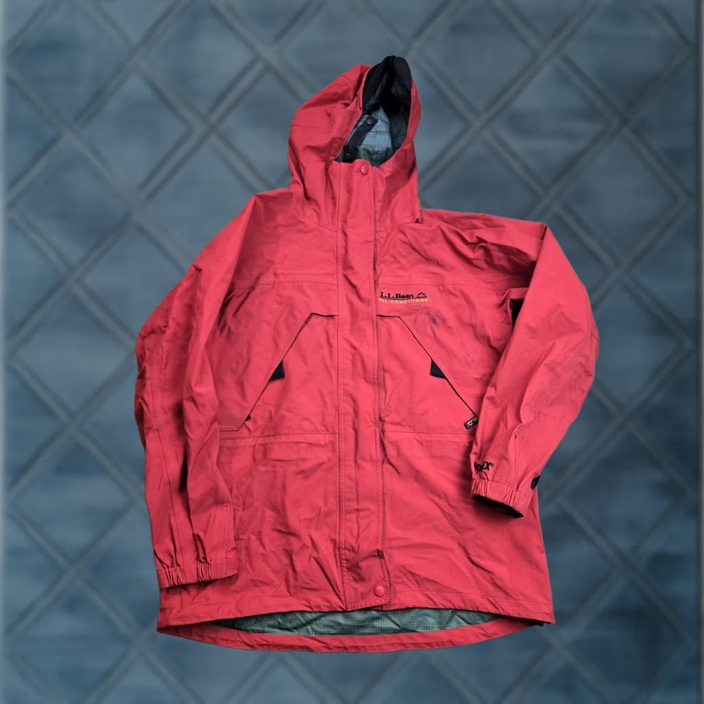 Vintage VINTAGE L.L. Bean All Conditions Rain Jacket Womens Large Red Gore-Tex Hooded Jacket Size L / US 10 / IT 46 - 1 Thumbnail