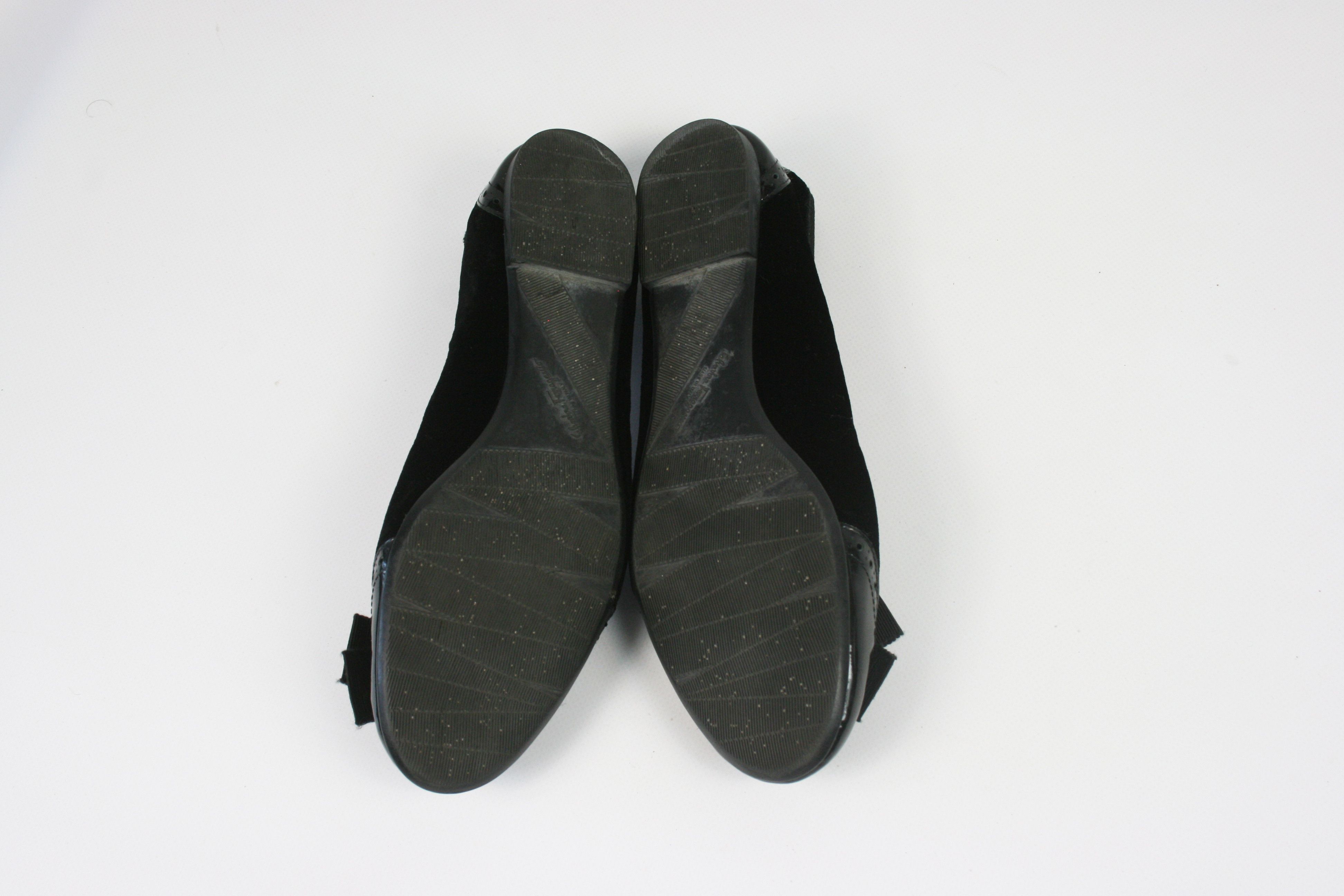 Salvatore Ferragamo 00S Velour Patent Leather Ballet Shoes Size US 7.5 / IT 37.5 - 8 Thumbnail