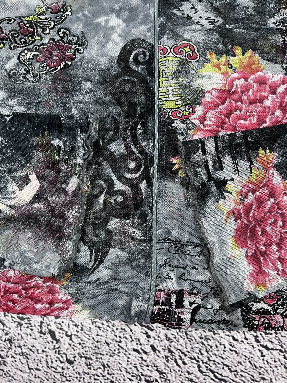 Japanese Brand Vintage Japanese Mesh Japan Asian AOP Zip Up Hoodie Size M / US 6-8 / IT 42-44 - 6 Thumbnail