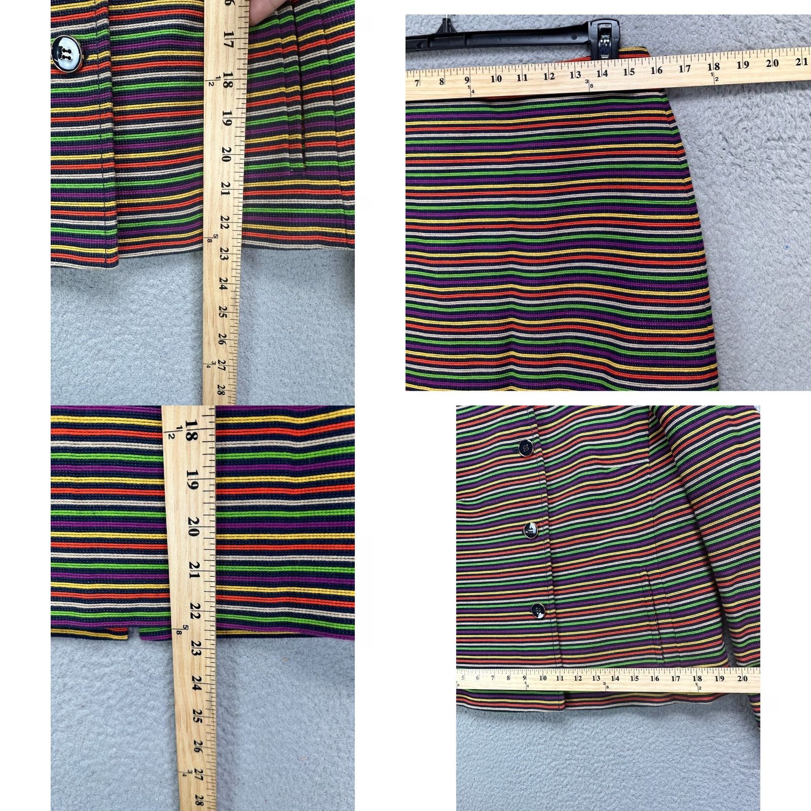 Talbots Talbots Skirt Suit Womens 8 Multi Striped Button Front Pencil Straight Jacket Set 2 Piece Notch Lapel VINTAGE? Size 30" / US 8 / IT 44 - 9 Thumbnail