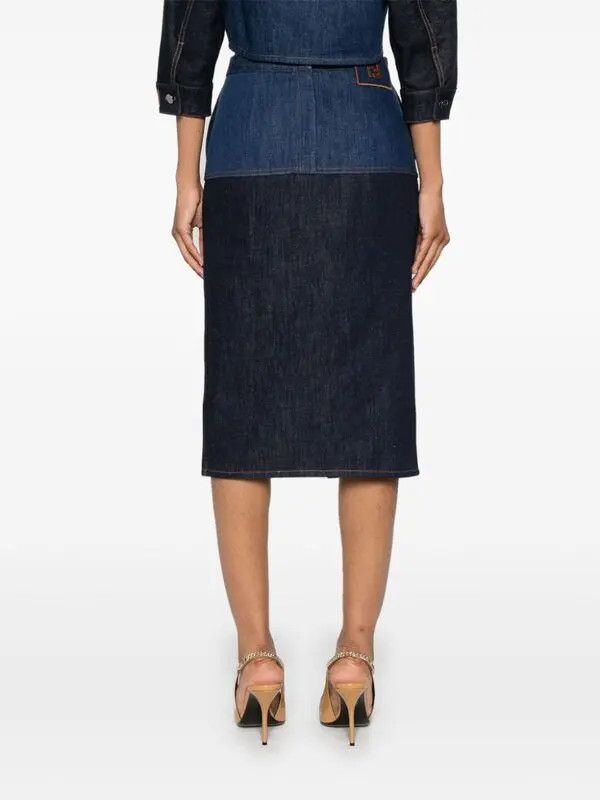 Fendi o1loc1c0426 Jeans Skirt in Black/Blue Size 26" / US 2 / IT 38 - 3 Thumbnail