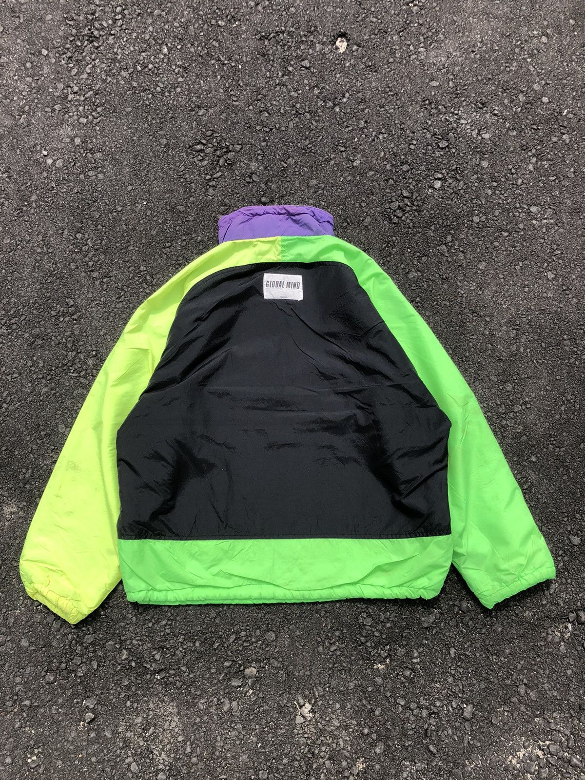 Japanese Brand Vtg Global Mind Neon Colourblock Anorak Halfzipper Jacket Size US XXL / EU 58 / 5 - 2 Thumbnail
