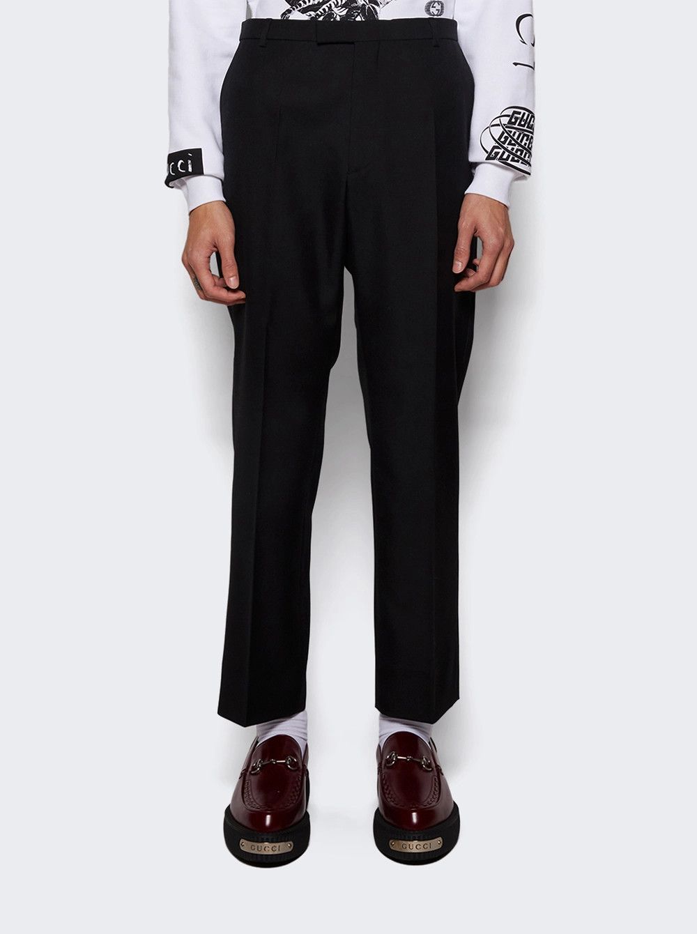 Gucci o1loc1c0925 Wool Blend Twill Pant in Black Size US 28 / EU 44 - 3 Thumbnail