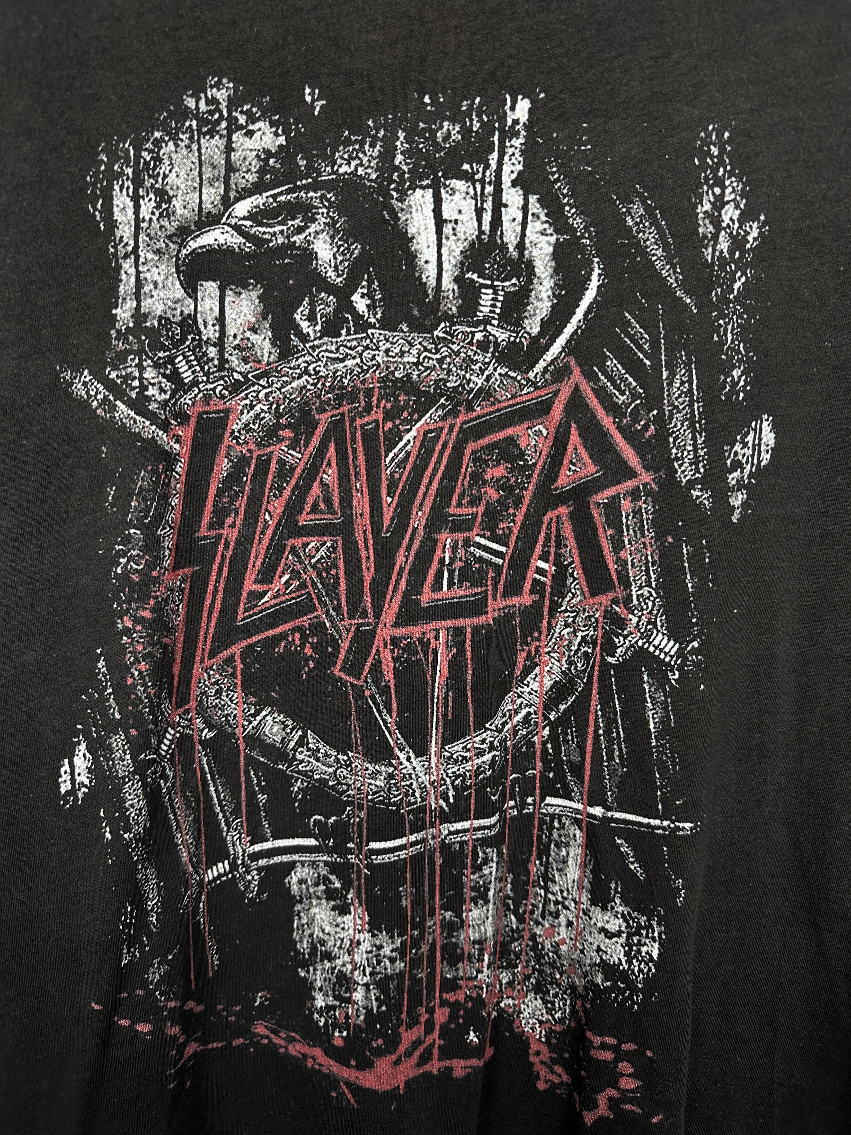 Desigual Slayer Eagle Logo 00S Vintage Rock Band Mens T-Shirt Size US XXL / EU 58 / 5 - 3 Thumbnail