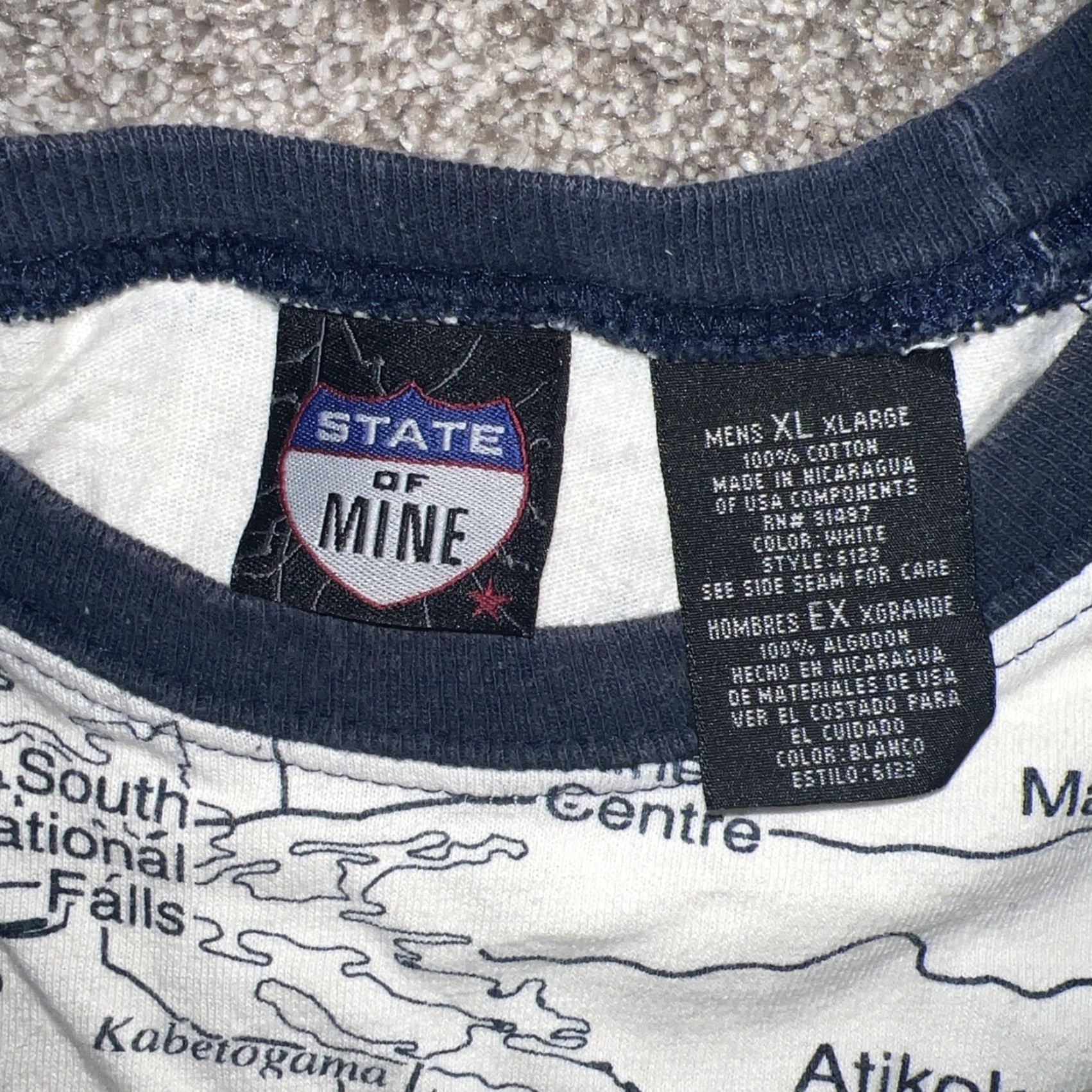 Vintage State Of Mind T-Shirt Mens XL Blue Minnesota Gopher State Map Size US XL / EU 56 / 4 - 3 Thumbnail