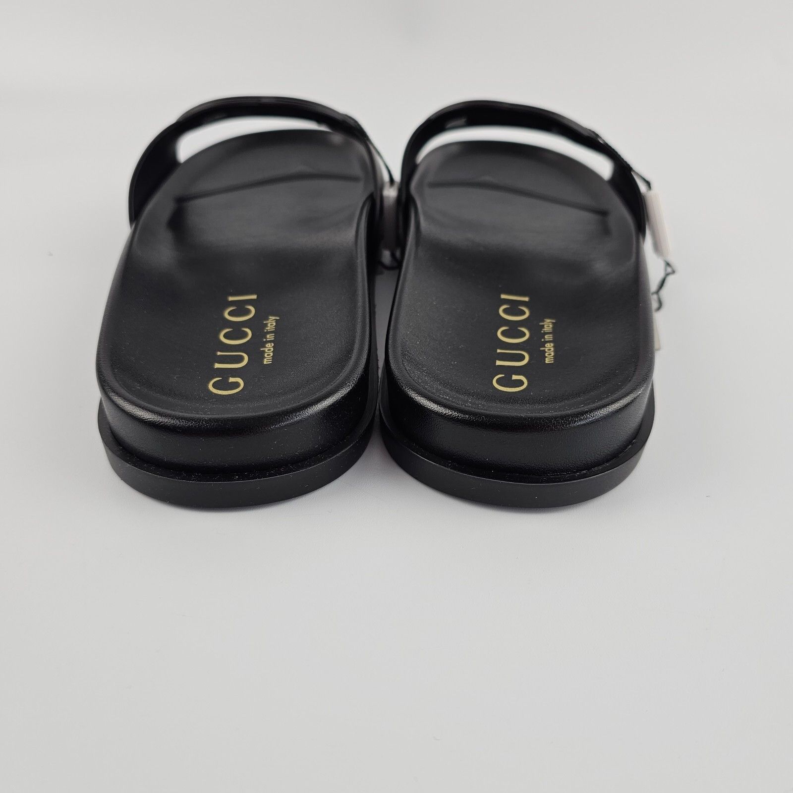 Gucci GUCCI Interlocking G Black Leather Sandals New Size US 5 / IT 35 - 6 Thumbnail