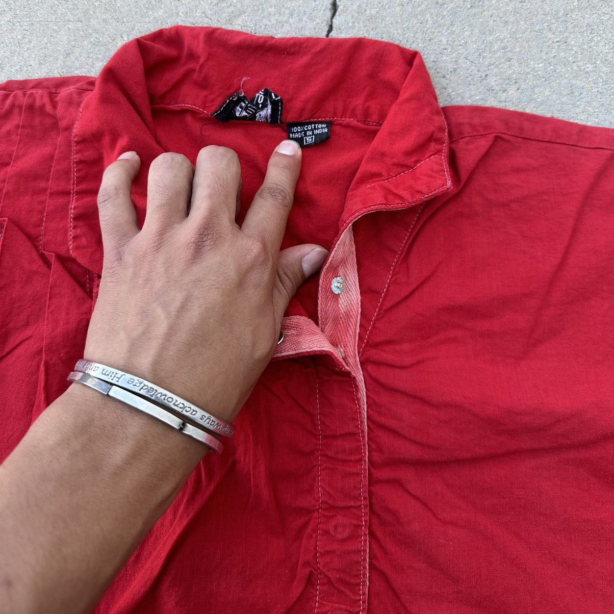 Vintage 1970s Sun Faded Red Cotton Jacket Size US S / EU 44-46 / 1 - 4 Thumbnail