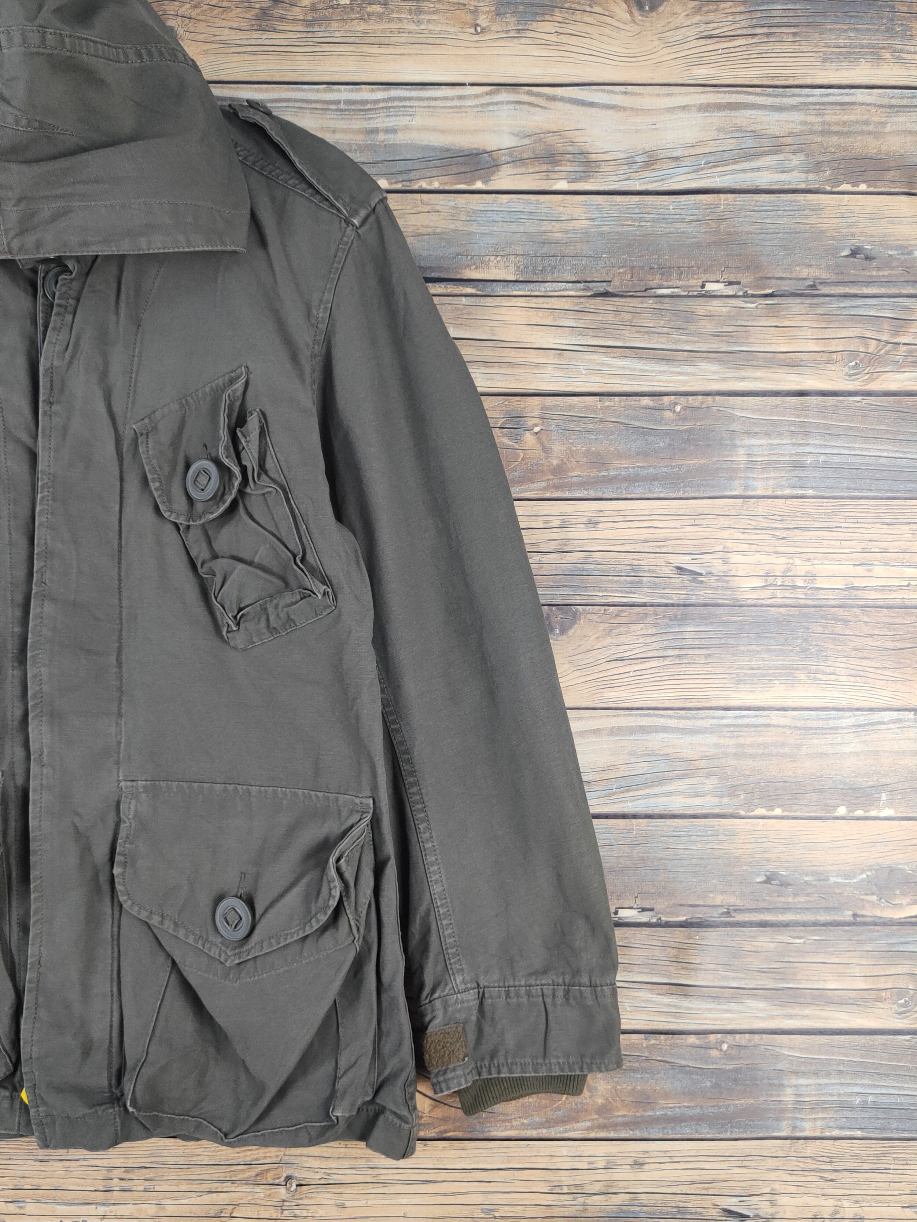 Japanese Brand Back Number Olive Military multipocket Hoodie Jackets #W1651 Size US M / EU 48-50 / 2 - 6 Thumbnail