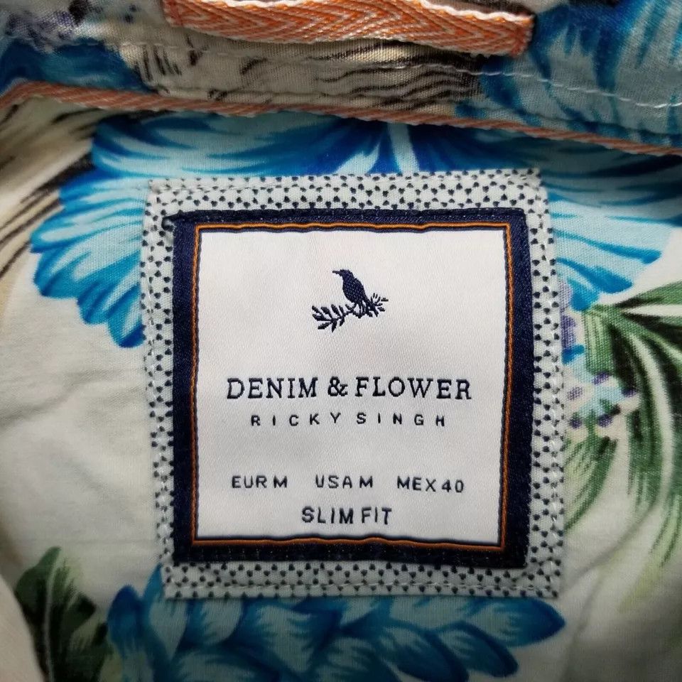 Other Denim & Flower Shirt Men Medium Floral Hawaiian Button Up Size US M / EU 48-50 / 2 - 7 Thumbnail