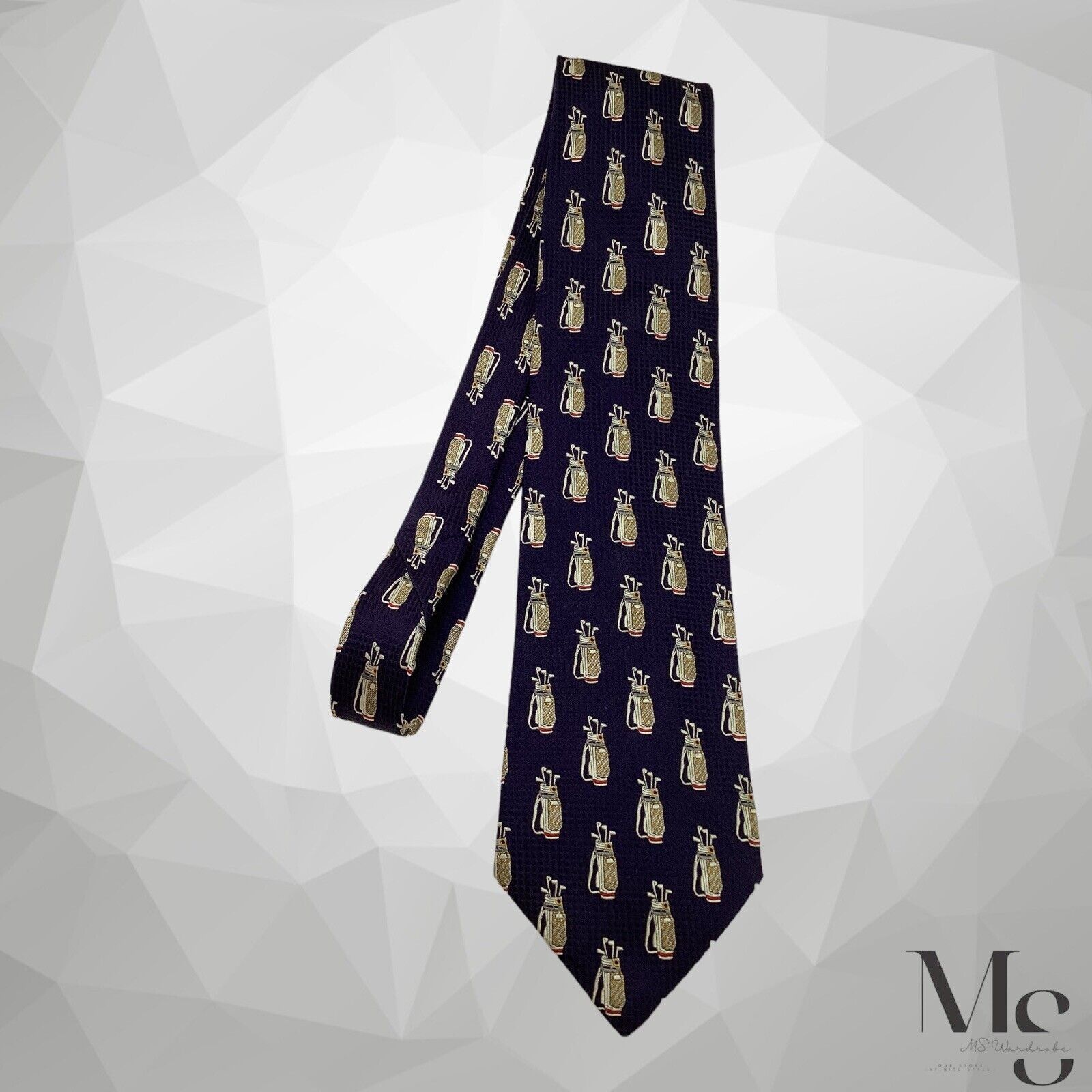 Church's CHURCH’S Blue Golf Bags Print Silk Tie Made In England W:3.7 Size ONE SIZE - 6 Thumbnail