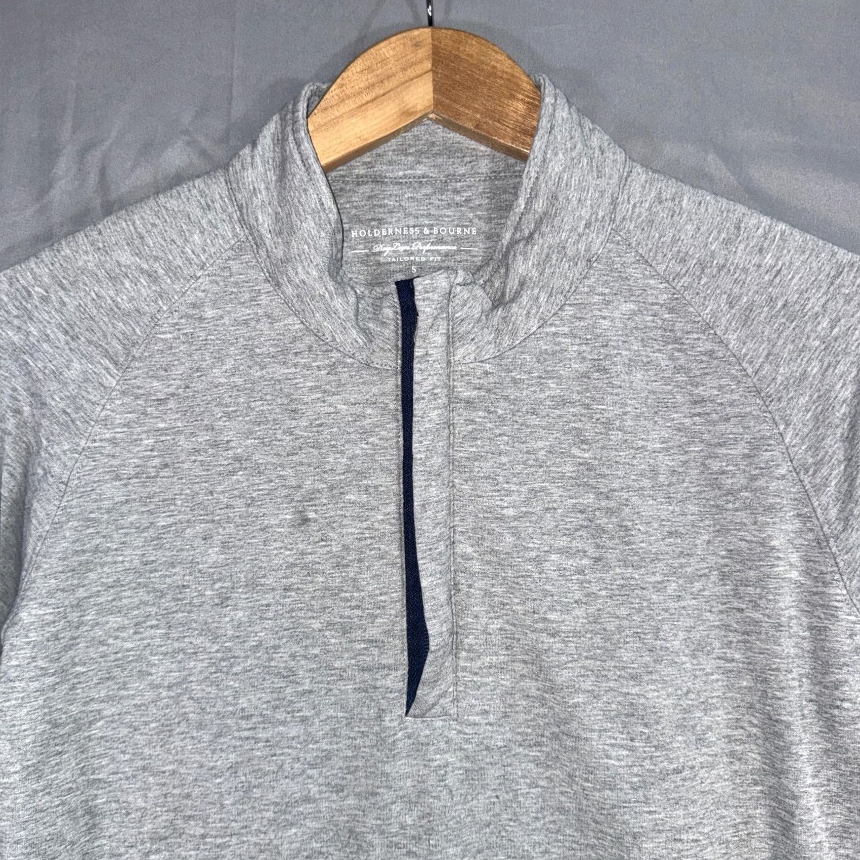 Vintage Holderness & Bourne Sweatshirt Mens Small Gray 1/4 Zip Mock Neck Golf Stretch Size US S / EU 44-46 / 1 - 3 Thumbnail
