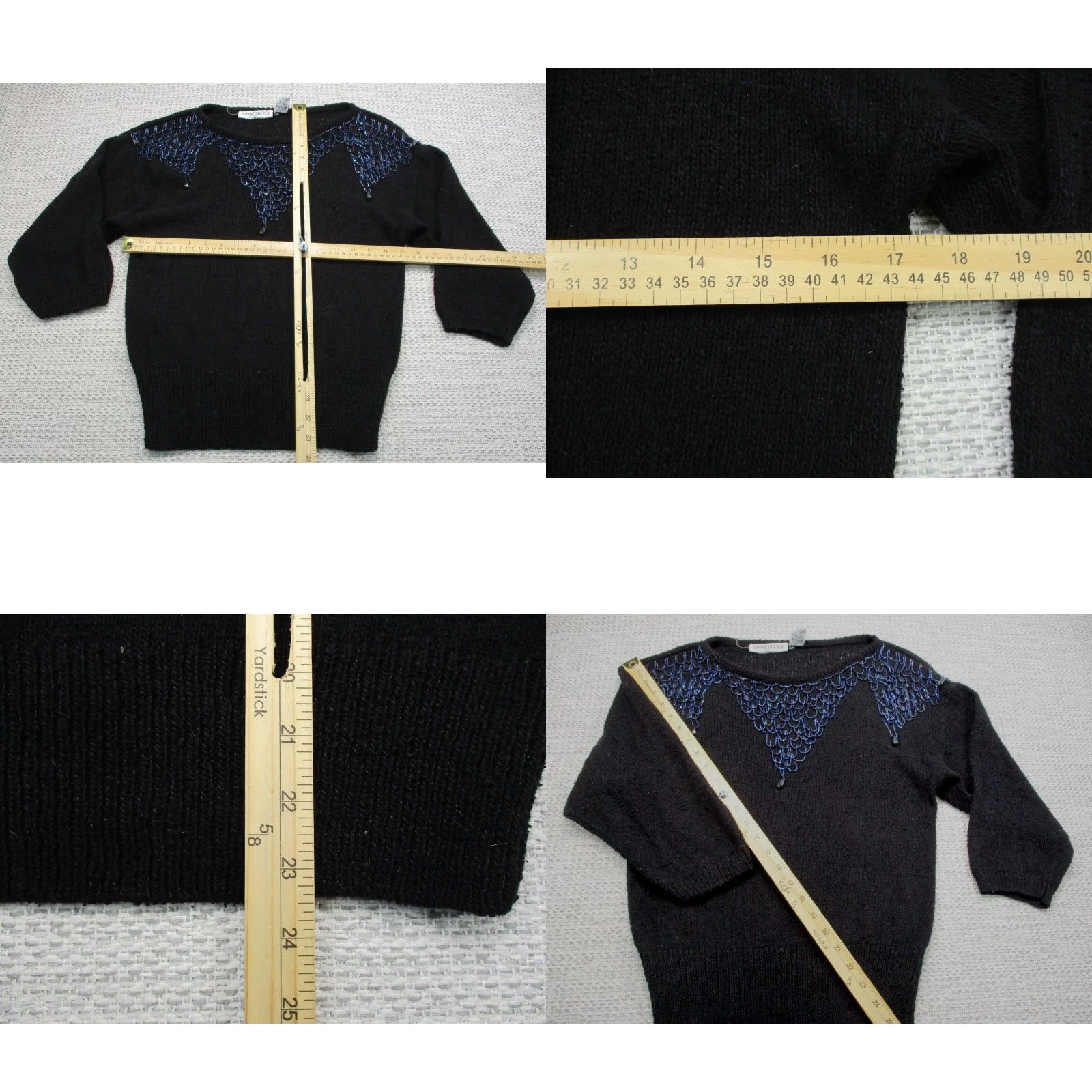 Vintage **VINTAGE 80'S BONNIE BOERER WOMEN'S M BLACK BEADED PULLOVER SWEATER** User: **VINTAGE 80'S BONNIE BOERER WOMEN'S MEDIUM BLACK BEADED SWEATER** Size M / US 6-8 / IT 42-44 - 8 Thumbnail