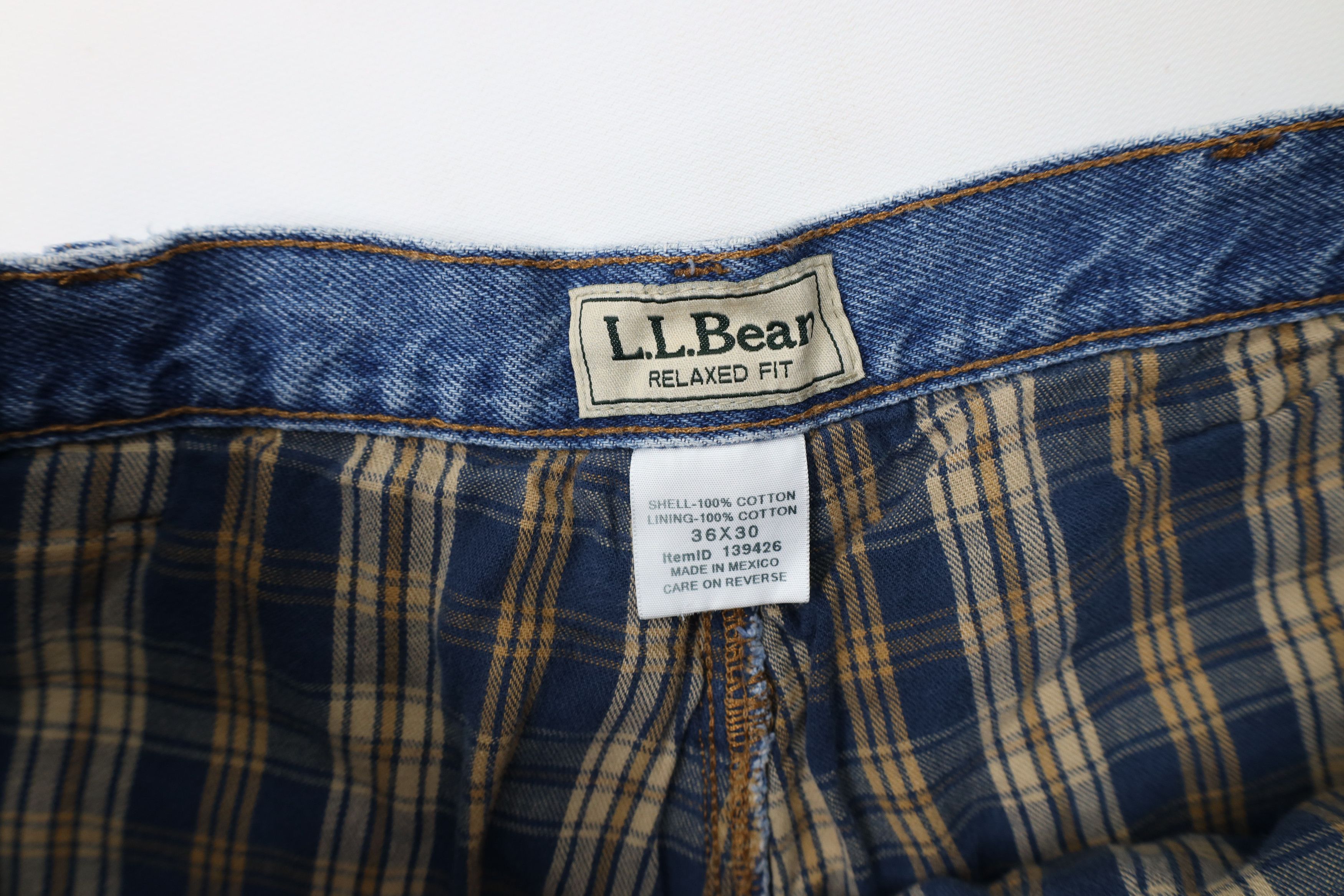 L.L. Bean × Vintage Vintage LL Bean Relaxed Fit Flannel Lined Denim Jeans Blue Size US 36 / EU 52 - 9 Thumbnail