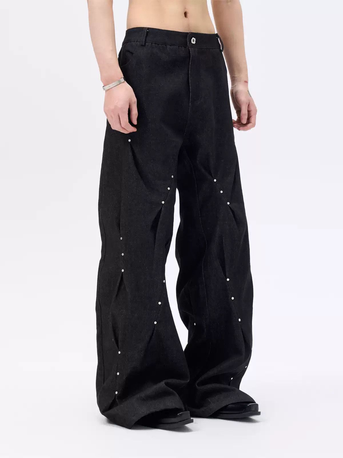 Japanese Brand Pleated Raw Jeans Size US 32 / EU 48 - 2 Thumbnail