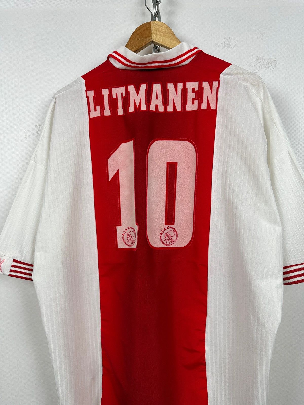 Umbro 1997 Umbro Ajax Amsterdam Litmanen #10 Vintage Soccer Jersey Size US XXL / EU 58 / 5 - 4 Thumbnail