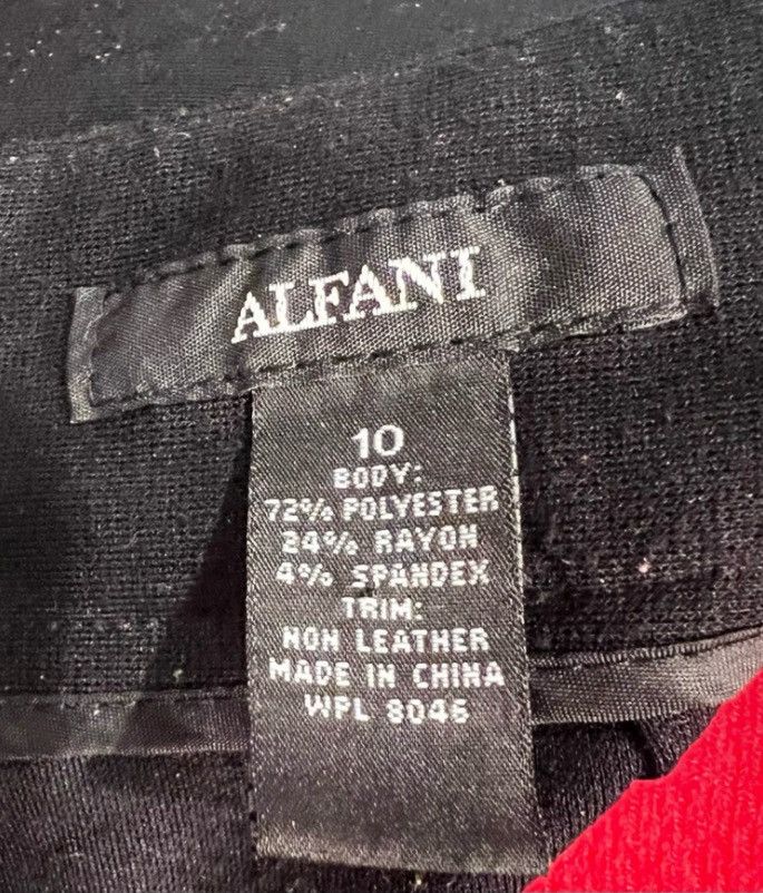 Alfani Alfani Black Pencil Skirt – Size 10 – Faux Leather & Buttons Size 32" / US 10 / IT 46 - 2 Thumbnail