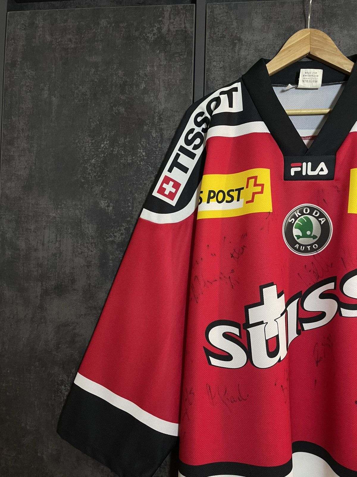 Vintage Sick Vintage Fila Suisse Signed Hockey Jersey Tissot Supreme Size US XL / EU 56 / 4 - 6 Thumbnail