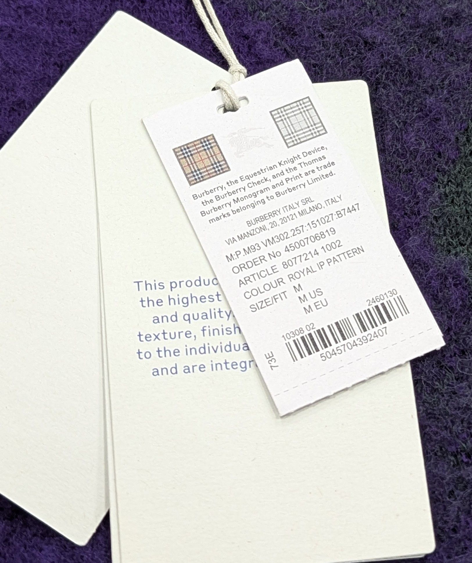 Burberry Burberry Diamond Wool Tasseled Sweater Purple/Green Medium Size US M / EU 48-50 / 2 - 8 Thumbnail