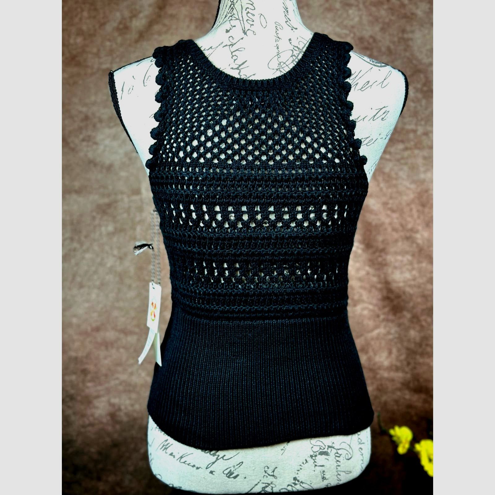 Other St Roche Crochet Semi Sheer Sleeveless Marilyn Tank Blck XS Size XS / US 0-2 / IT 36-38 - 11 Thumbnail