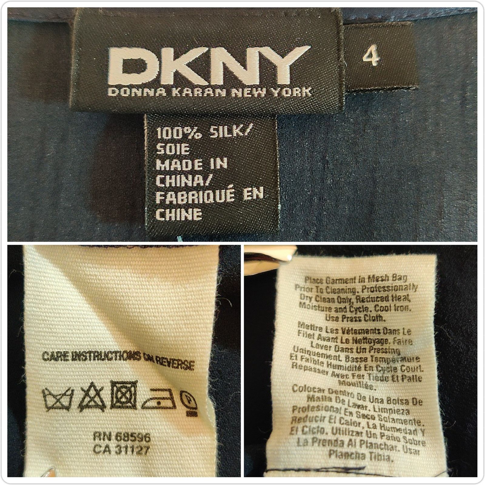DKNY DKNY 100% silk navy V-neck midi dress sz 4 Size S / US 4 / IT 40 - 10 Thumbnail