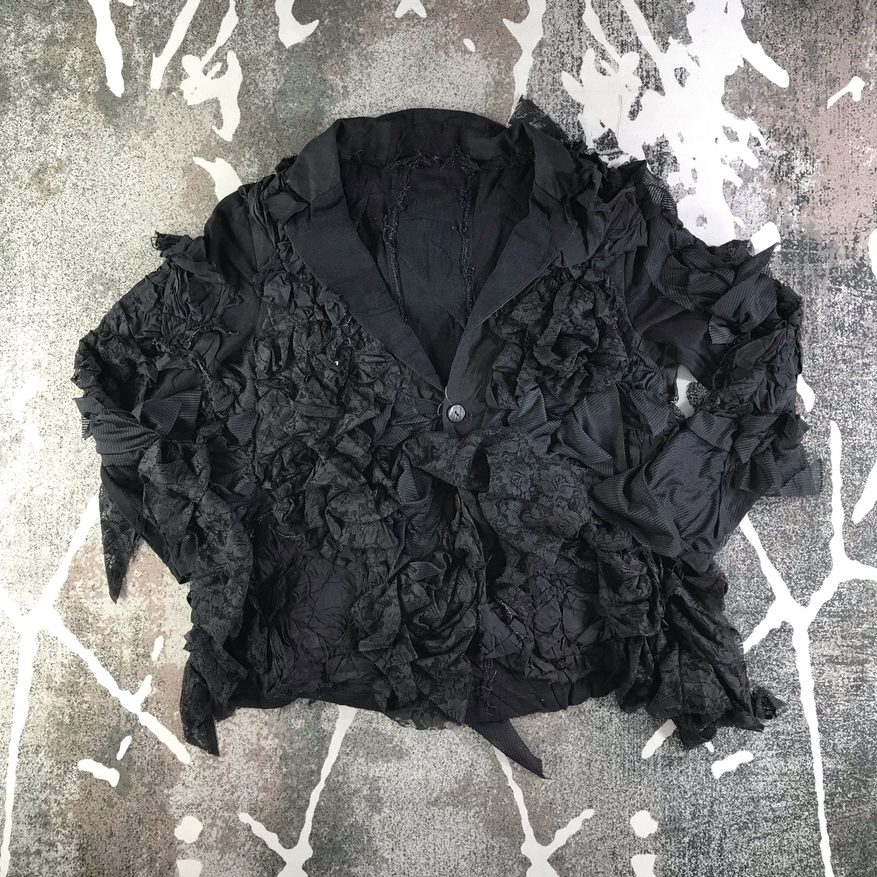 Japanese Brand × Vintage Unknown Ruffled Floral Blazer Coat Jacket Size US L / EU 52-54 / 3 - 1 Thumbnail
