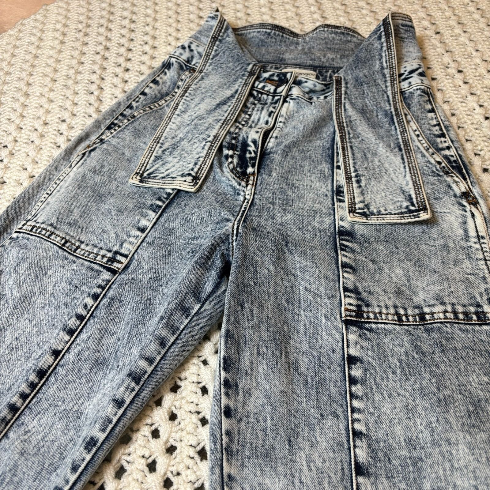 Ulla Johnson Ulla Johnson $395 Storm Jeans Tie Waist Cotton Blnd Acid Was Size 26" / US 2 / IT 38 - 9 Thumbnail