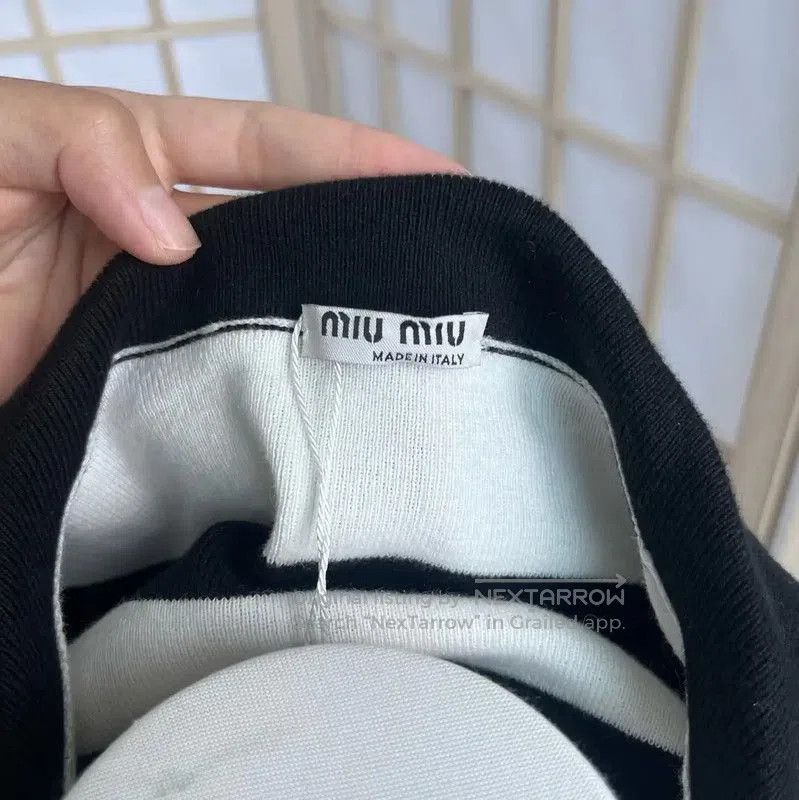 Miu Miu Miu Miu Striped Cropped Sweater . Size S / US 4 / IT 40 - 3 Thumbnail