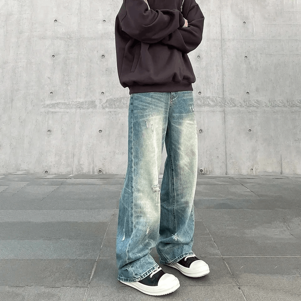 Japanese Brand × Vintage Vintage Distressed Baggy Blue Jeans Size US 32 / EU 48 - 2 Thumbnail