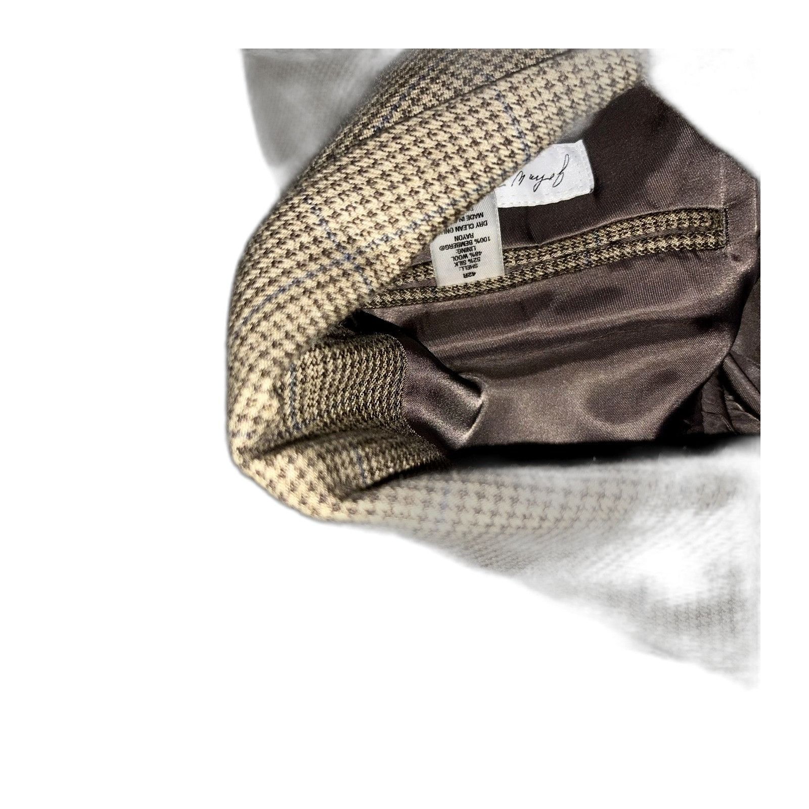 Jordache Jordache Tweed Wool Herring Bone Blazer Sport Coat Mens 40R Size 34S - 2 Thumbnail
