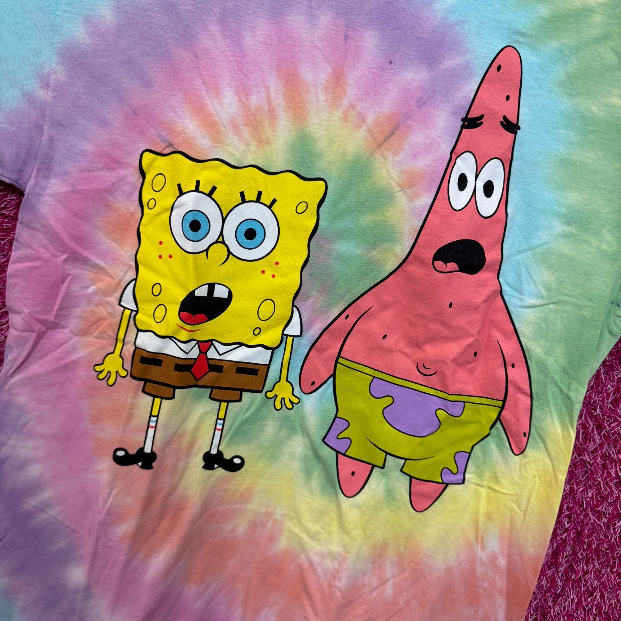 Nickelodeon Sponge Bob Best Friends Forever tiedye T-shirt size medium Size US M / EU 48-50 / 2 - 3 Thumbnail