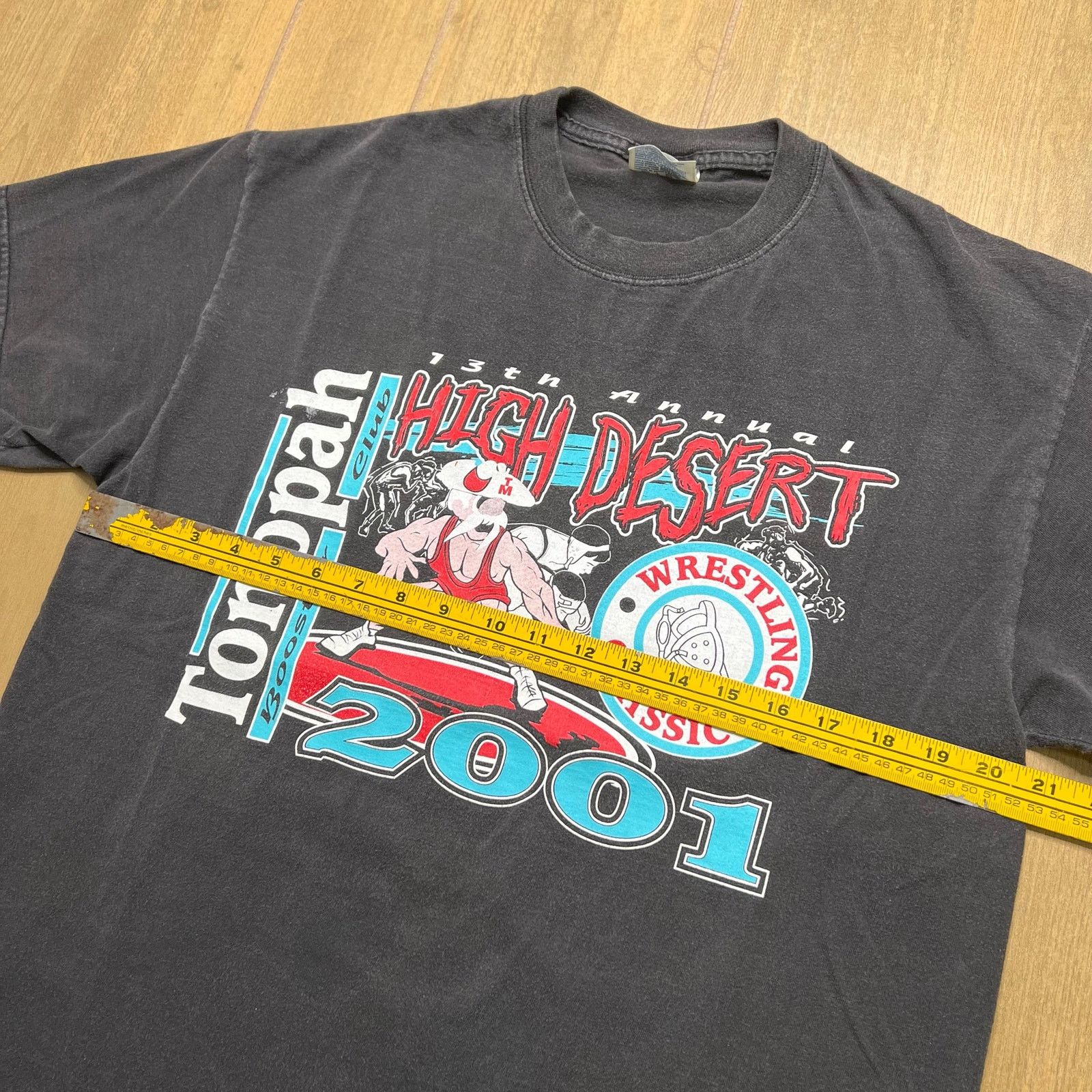 Hanes Vintage High Desert Wrestling T Shirt Mens L USA Tonopah NV Size US L / EU 52-54 / 3 - 5 Thumbnail
