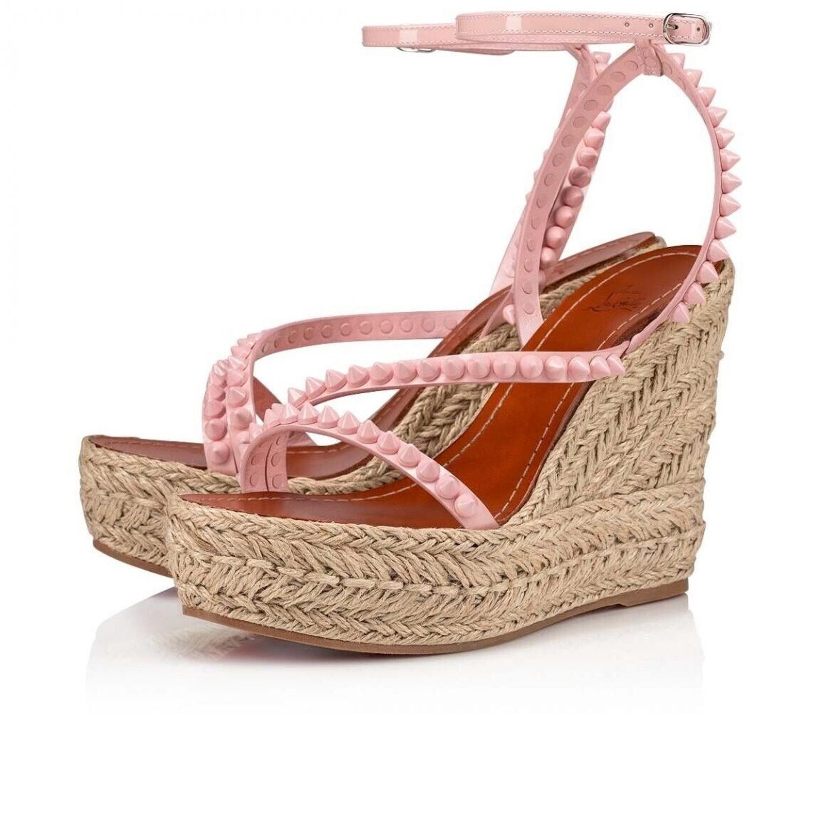 Christian Louboutin Mafaldina Zeppa 120 Rosy Pink Platform Wedge Sandal Heel 40 Size US 10 / IT 40 - 1 Thumbnail