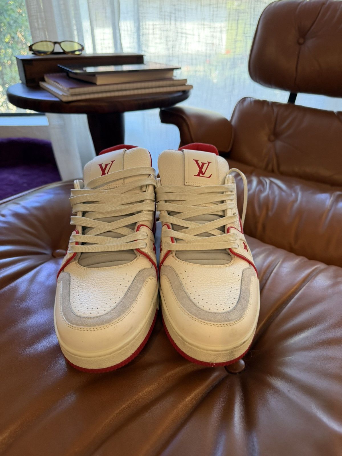 Louis Vuitton Louis Vuitton LV Trainer Red White Size US 10 / EU 43 - 3 Thumbnail