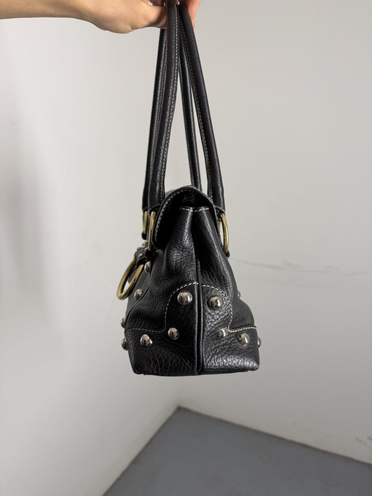 Dolce & Gabbana Dolce & Gabbana Leather Metal Rivets Handbag Size ONE SIZE - 4 Thumbnail