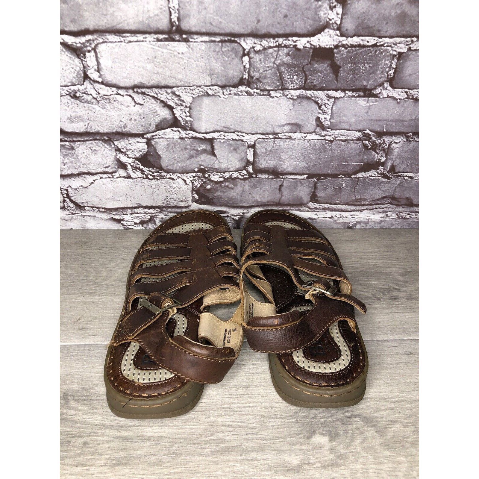 Born Born Brown Leather Fisherman Casual Adjustable Strap Sandals Size US 8 / EU 41 - 4 Thumbnail