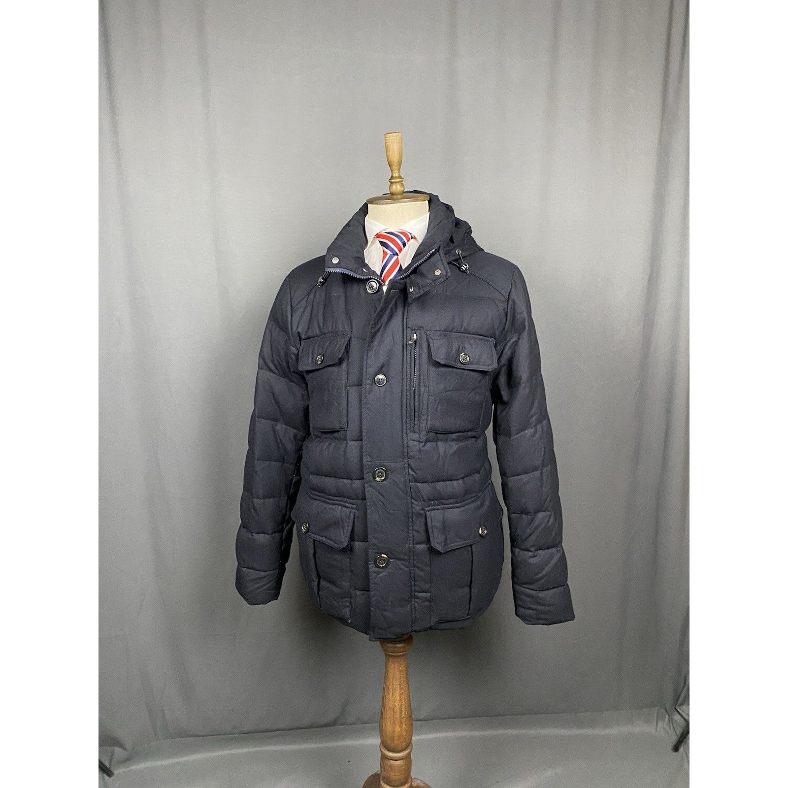 Hackett Hackett Men's Black Down Insulated Wool Puffer Parka Coat Ja Size US XXL / EU 58 / 5 - 2 Thumbnail