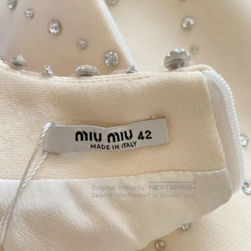 Miu Miu Miu Miu A-Line Wool Midi Dress in Cream . Size XL / US 12-14 / IT 48-50 - 5 Thumbnail