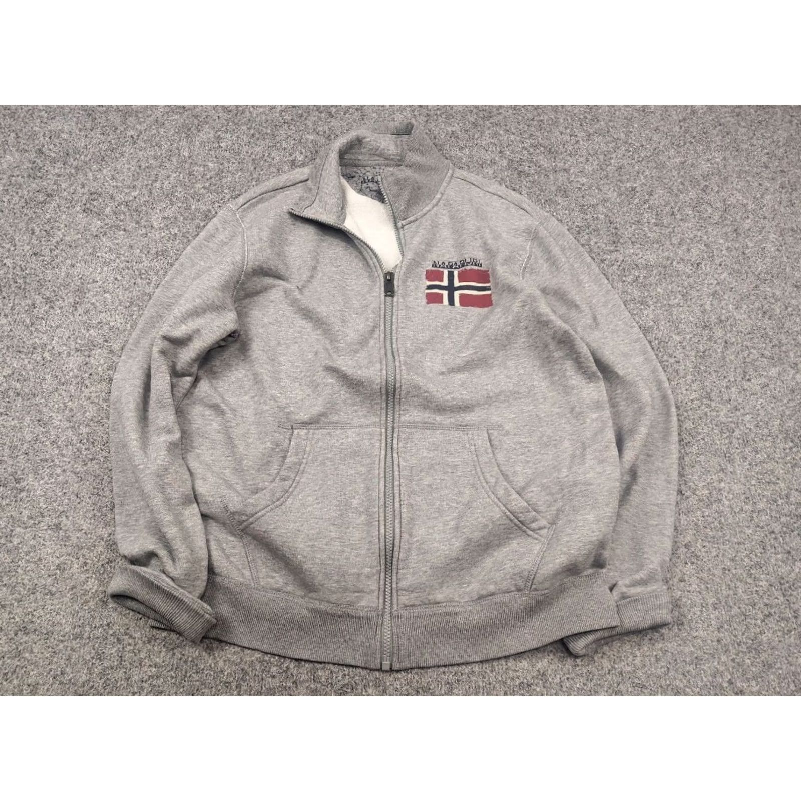 Napapijri Napapijri Balys Full Gray Big Logo Full Zip up Cotton Pullover Sweatshirt M Mens Gray Logo 90s Designer Size US M / EU 48-50 / 2 - 3 Thumbnail