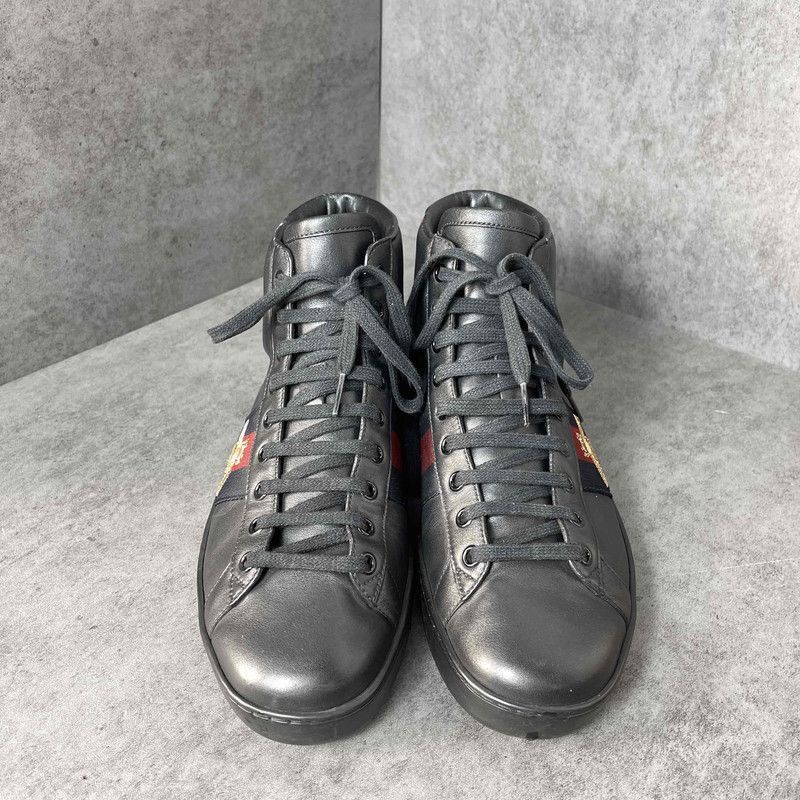 Gucci Gucci High-Top Leather Sneakers in Black - Size US 7.5 / EU 40-41 - 2 Thumbnail