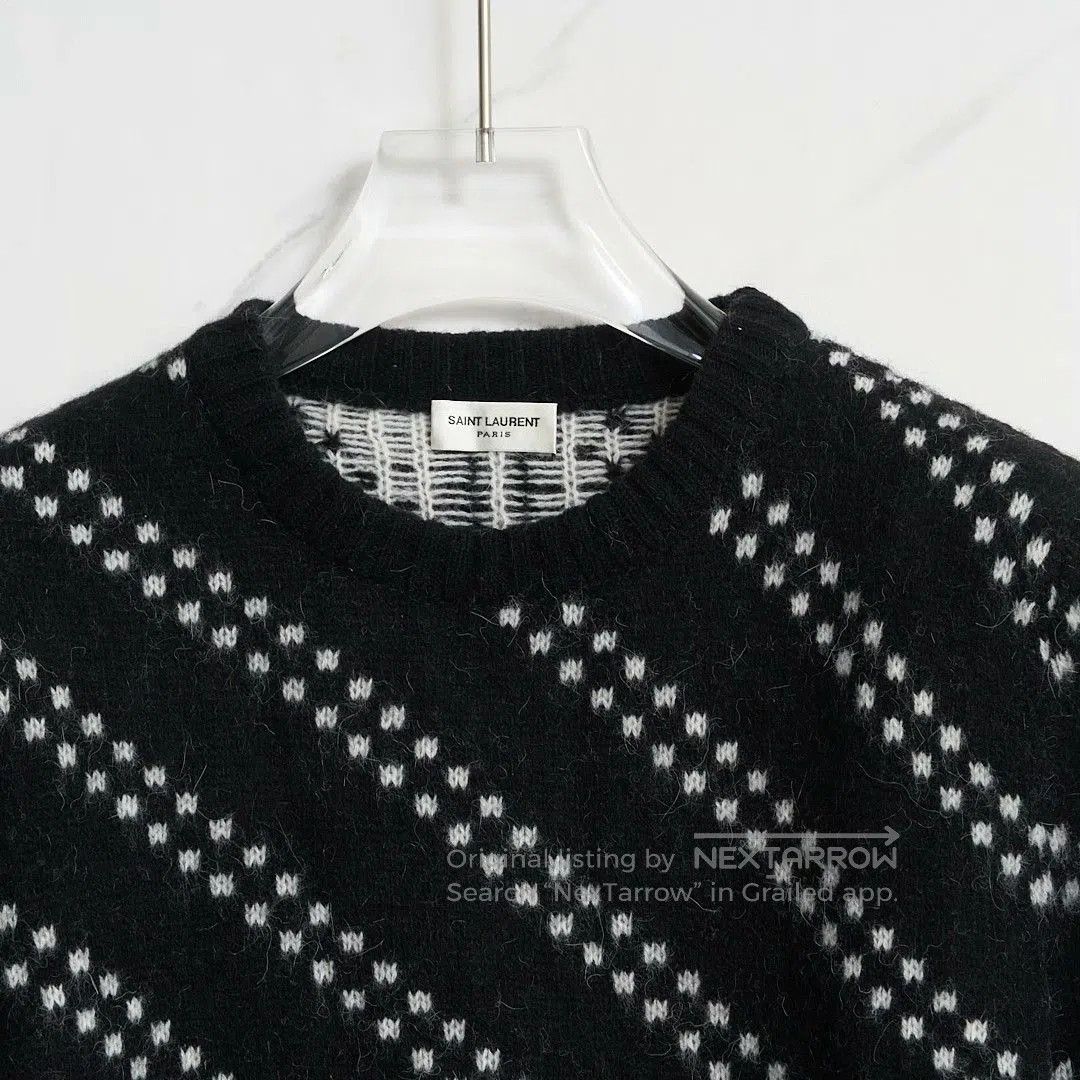 Saint Laurent Paris Saint Laurent Men's Black Zigzag Sweater. Size US M / EU 48-50 / 2 - 2 Thumbnail