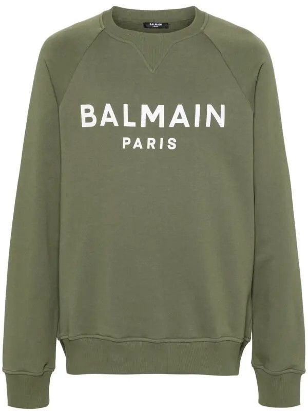 o1s1wg110925 Logo Print Cotton Sweatshirt in Green
