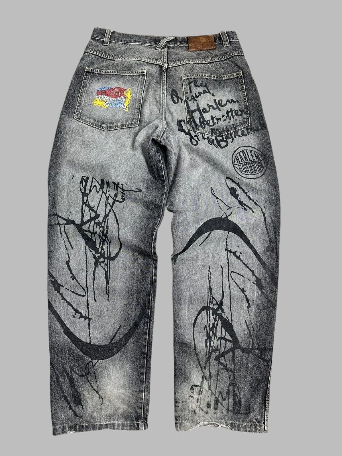 Fubu 90s Hip Hop Fubu Baggy Black Denim Jeans Street JNCO Size US 36 / EU 52 - 6 Thumbnail