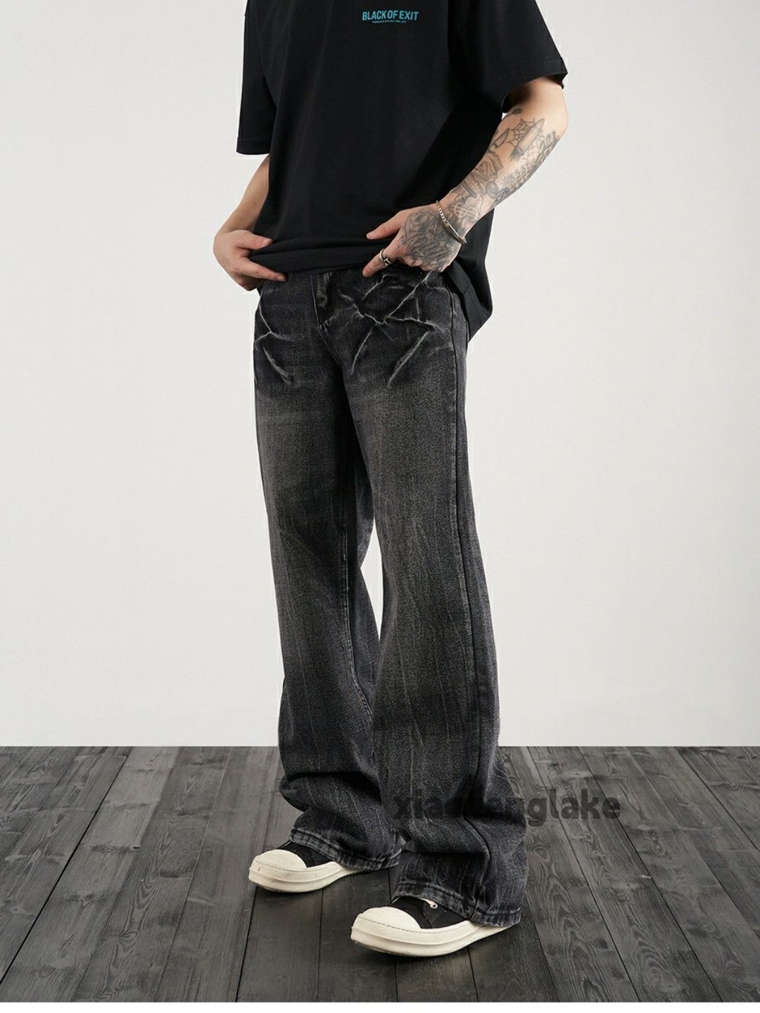 Jean × Vintage washed faded cleanfit yuppie bootcut grunge flared jeans Size US 32 / EU 48 - 1 Thumbnail