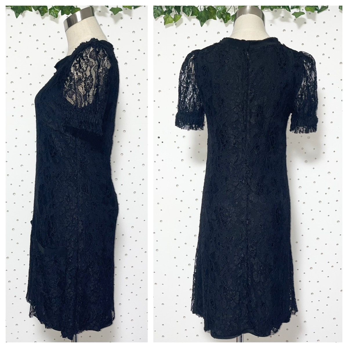 Dolce & Gabbana DOLCE & GABBANA Floral Lace Short Sleeve Dress 40 Black Size S / US 4 / IT 40 - 6 Thumbnail