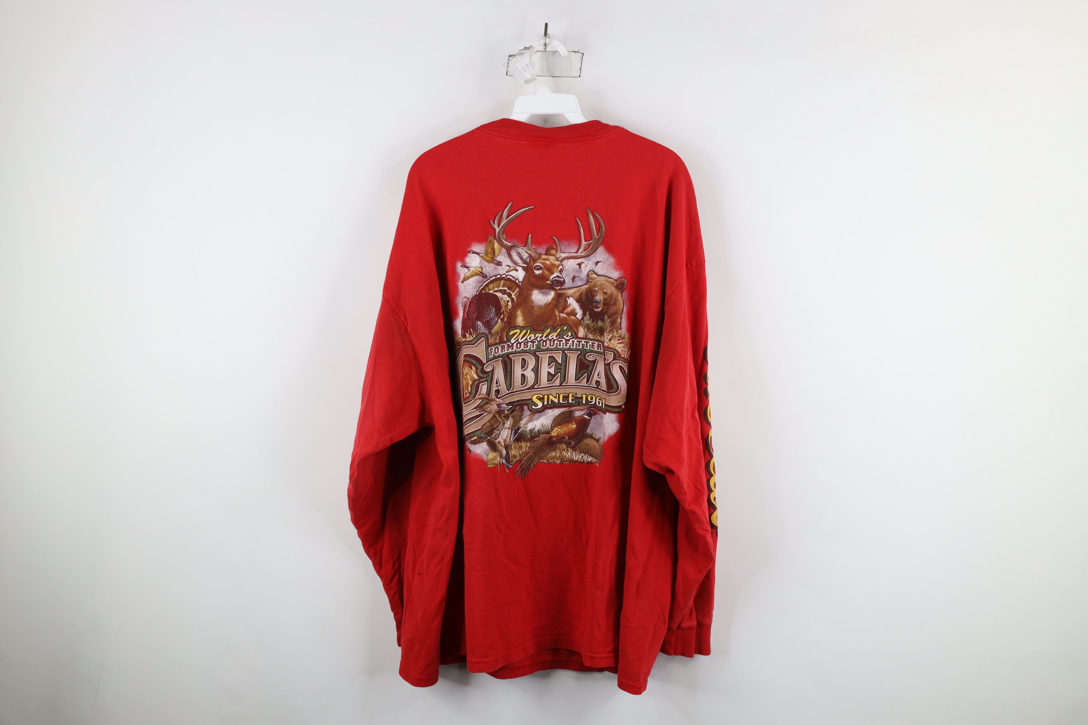 Cabelas × Vintage Vintage 90s Cabelas Spell Out Deer Long Sleeve T-Shirt Size US XXL / EU 58 / 5 - 14 Thumbnail