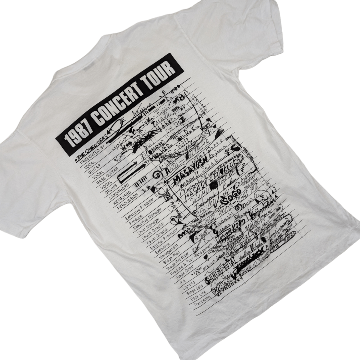 Band Tees 80's J-Rock THE CHECKERS 87 Concert Tour Tee Single Stitches Size US M / EU 48-50 / 2 - 6 Thumbnail