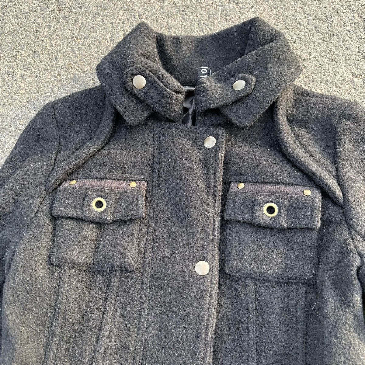 Japanese Brand ERIOT Wool Military Utility Coat Black Y2K Gothic Size S / US 4 / IT 40 - 4 Thumbnail