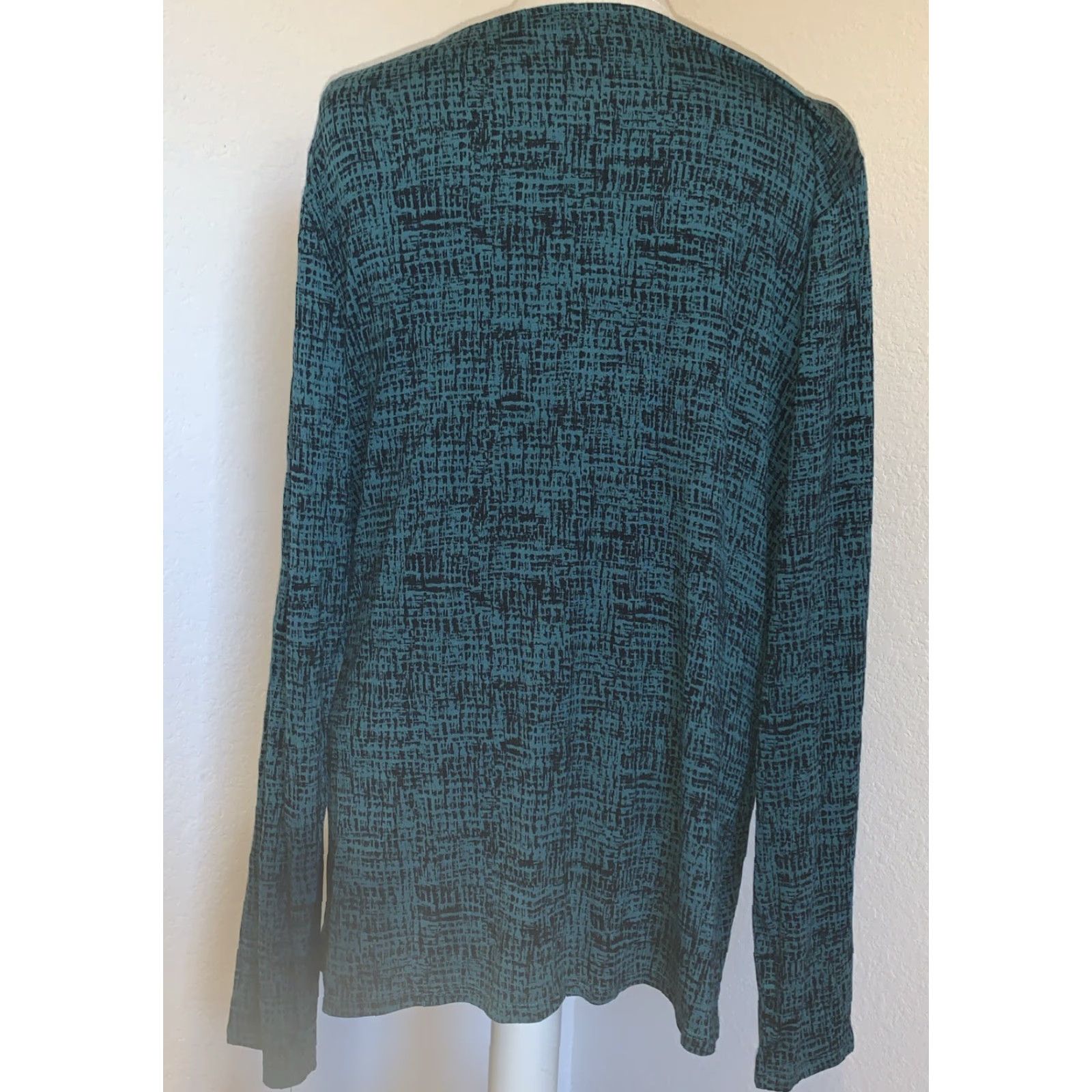 Apt. 9 Apt. 9 Blouse Shirt XL Long Sleeve V-Neck Wrap Style Multicolor Green Black NWT Size XL / US 12-14 / IT 48-50 - 2 Thumbnail