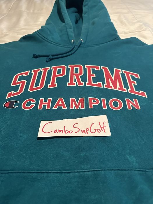 Supreme champion cheap hoodie sizing